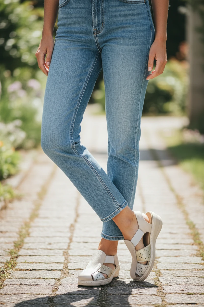 Sandalia cerranda delante Calzados Reno mod. 3265 de Piel en beig