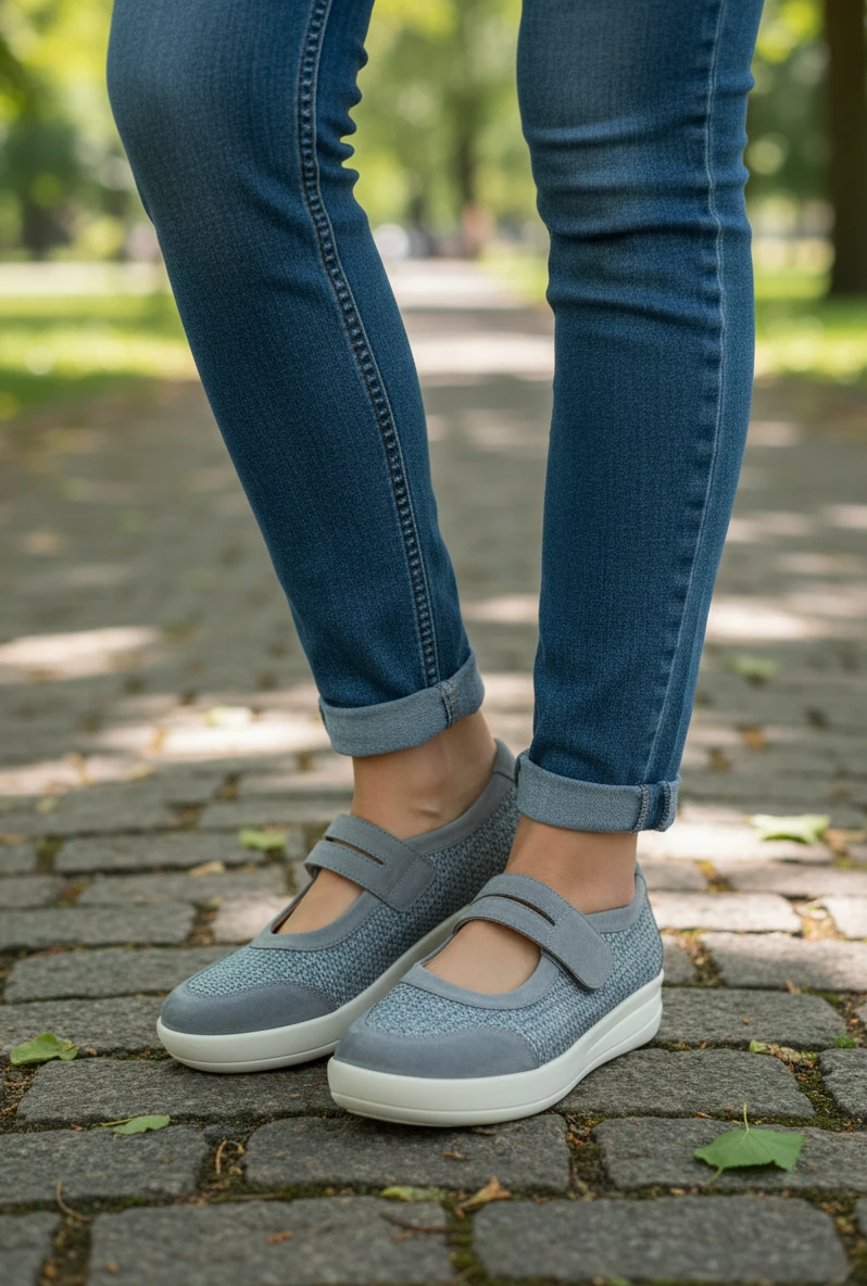 Mercedita combi. rafia Calzados Reno mod. 50315 de Piel en azul