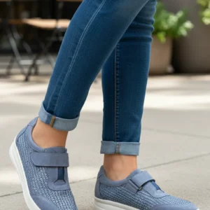 Zapato copete velcro Calzados Reno mod. 50316 de Piel en azul