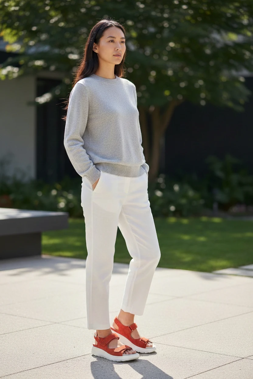 Sandalia ergonomica Mephisto Sano mod. NORINE de Ante en naranja