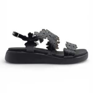 Sandalia cruce empeine Wonders mod. C-6551 de Piel en negro