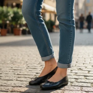 Bailarina lazo Wonders mod. A-61172 de Piel en negro