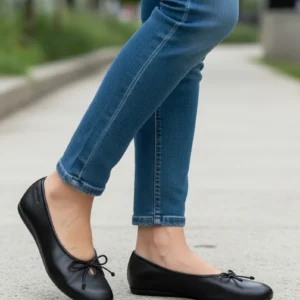Bailarina lazo Wonders mod. A-61172 de Piel en negro