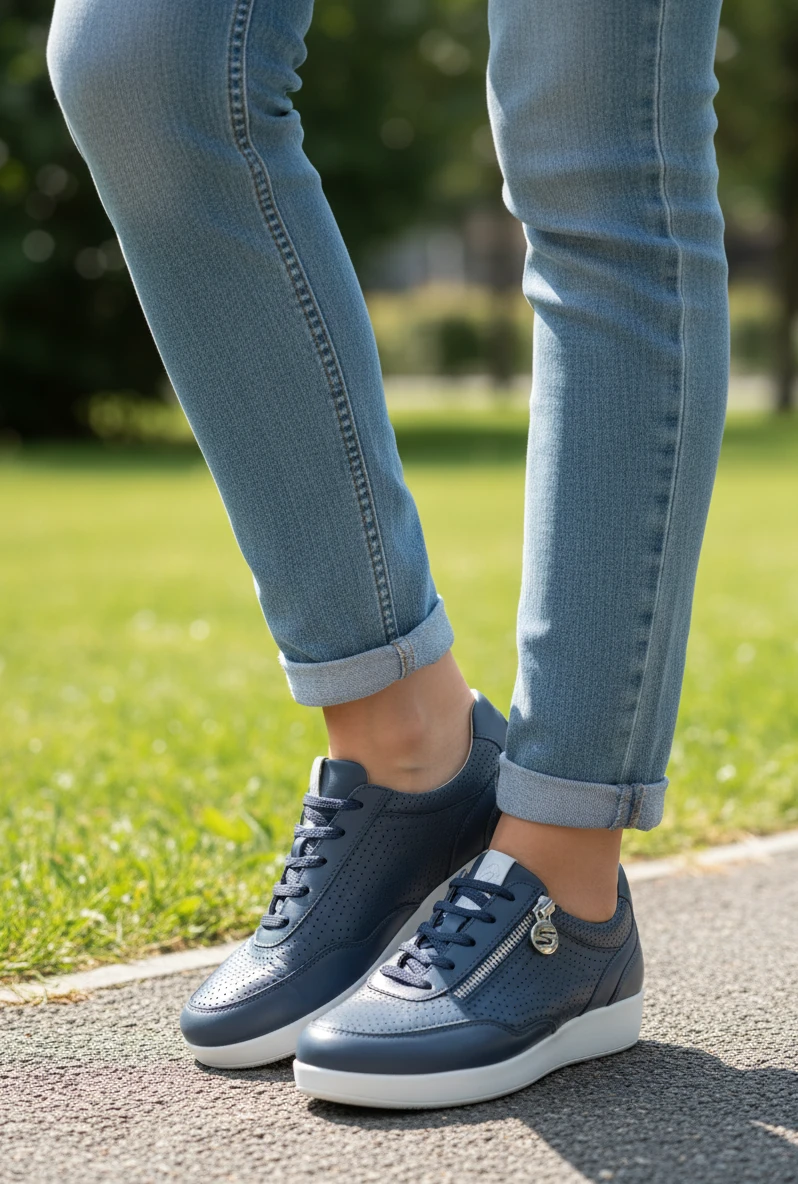 Zapato cremallera Stonefly mod. 223454 de Piel en azul