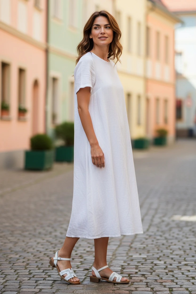 Sandalia pala tacón cuadrado Oh My Sandals mod. 5883 de Piel en blanco