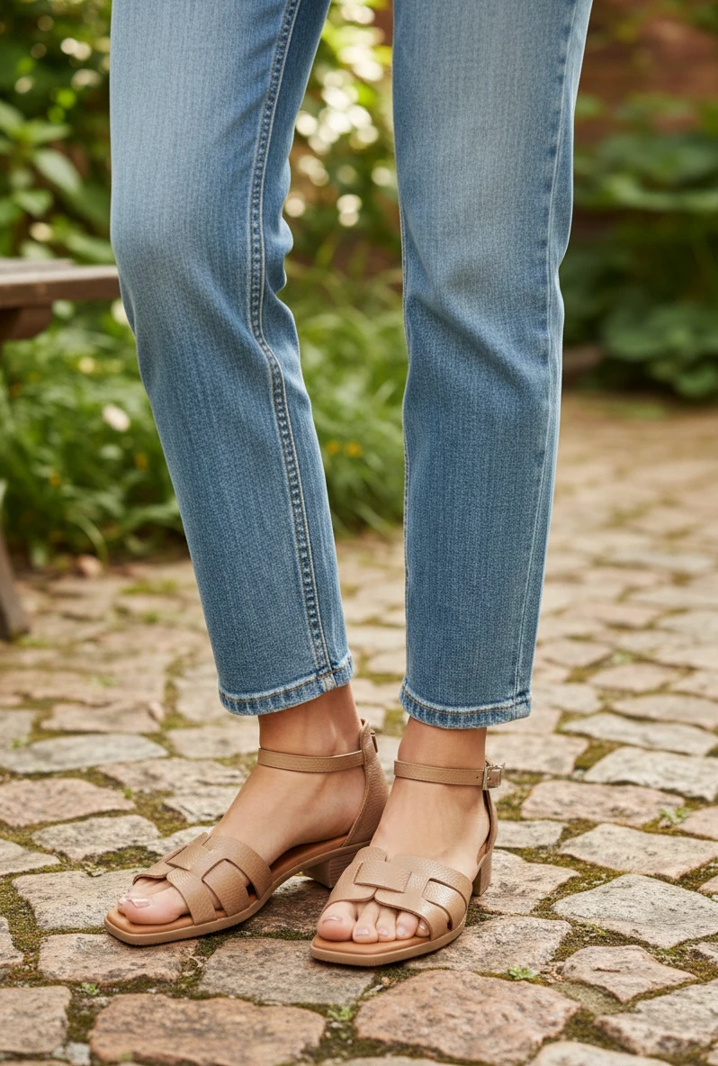 Sandalia pulsera tobillo Oh My Sandals mod. 5881 de Piel en taupe