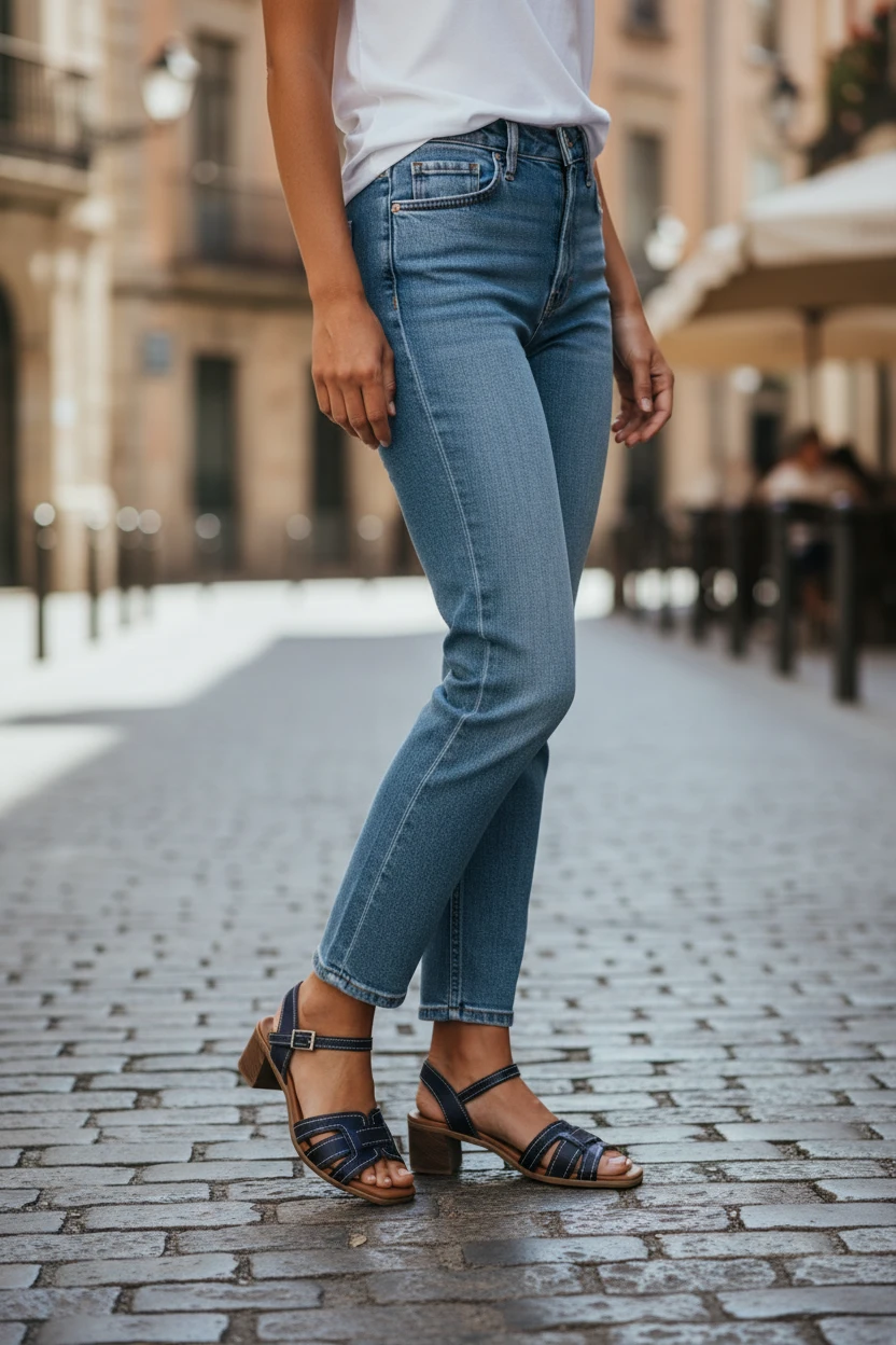 Sandalia tacón medio Oh My Sandals mod. 5903 de Piel en azul