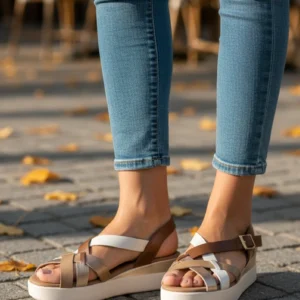 Sandalia cuña multi Oh My Sandals mod. 5960 de Piel en cuero