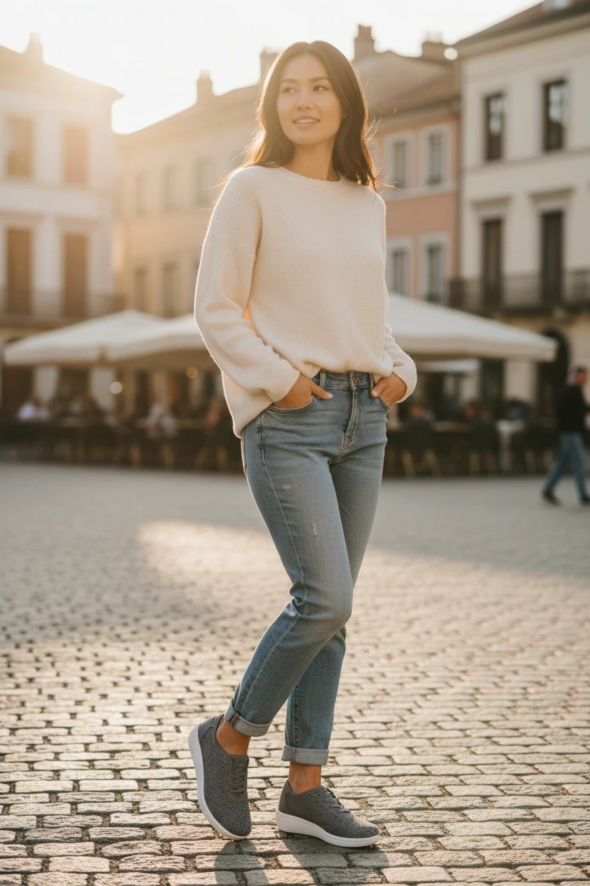 Zapato cordones elasticos Calzados Reno mod. CR1 de Microfibra en azul