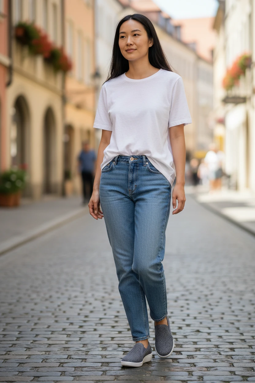 Zapato copete picado Calzados Reno mod. CR3 de Microfibra en azul