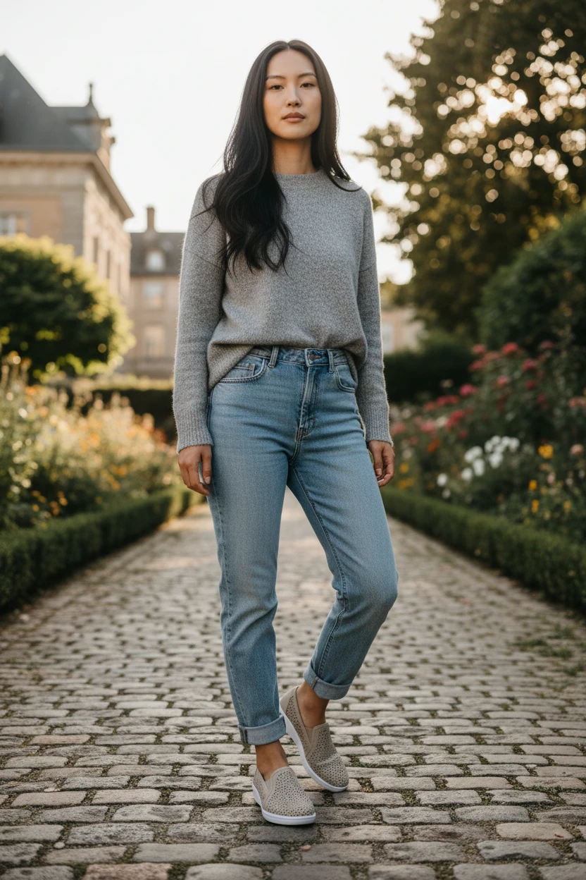 Zapato copete picado Calzados Reno mod. CR3 de Microfibra en taupe