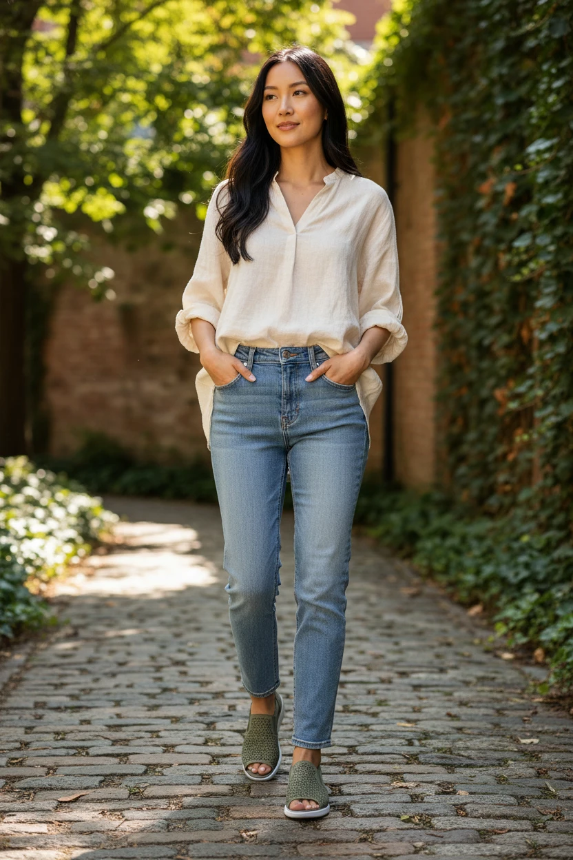 Zapato elasticos laterales Calzados Reno mod. CR8 de Microfibra en verde