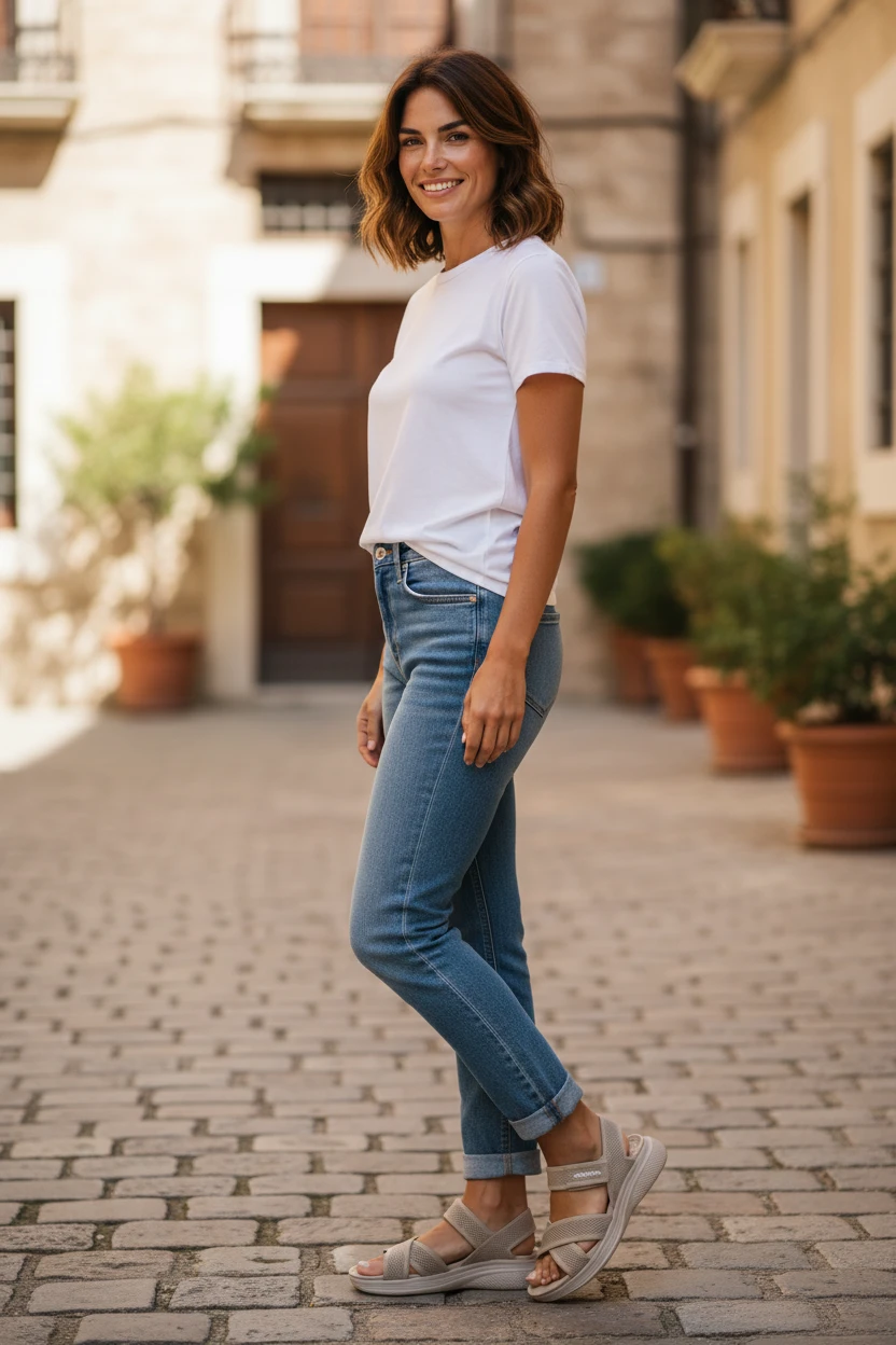 Sandalias deportiva Eoligeros – Eco Ligeros mod. BORNED de Microfibra en beig