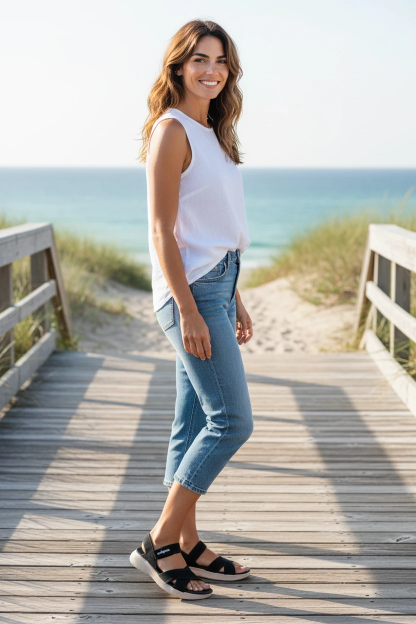 Sandalias deportivas Eoligeros – Eco Ligeros mod. BORNED de Microfibra en negro