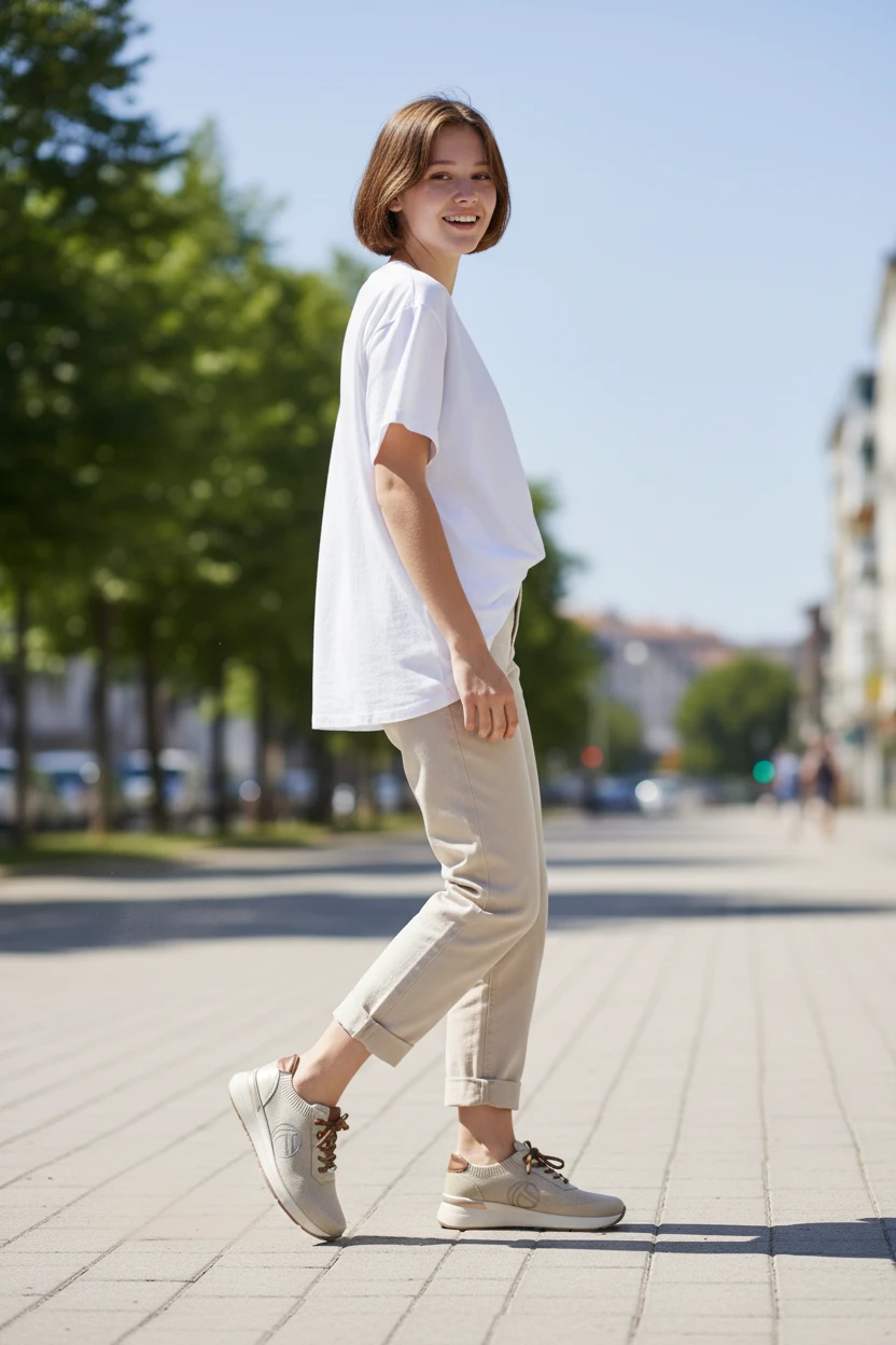 Deportivas cordones Calzados Reno mod. L4572 de Malla en beig