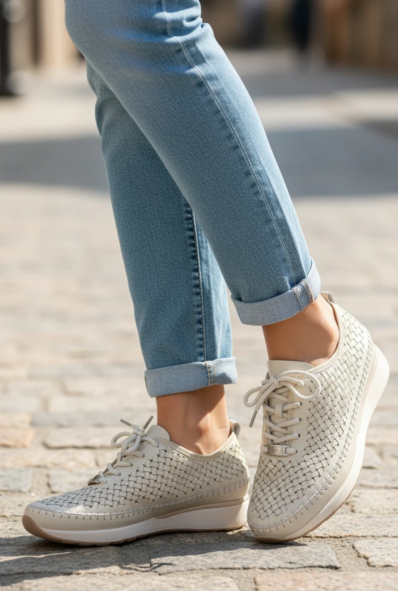 Deportivas brocado Calzados Reno mod. L4553 de Piel en hielo