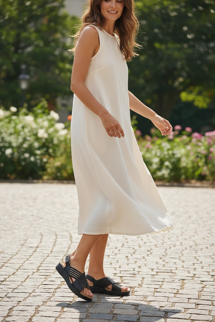 Sandalia cruzada Calzados Reno mod. 4523 de Piel en negro