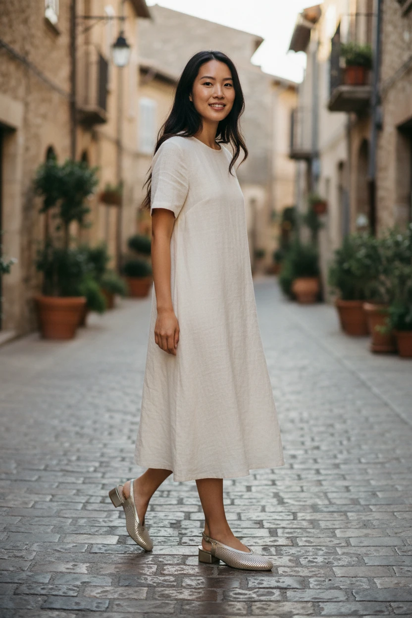 Zapato destalonado Calzados Reno mod. 4035 de Piel en platino