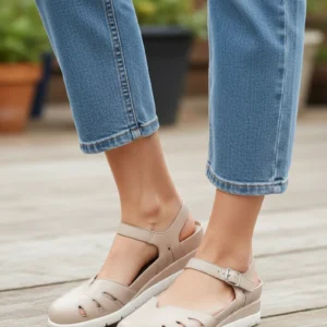 Sandalia cangrejera Calzados Reno mod. 6020 de Piel en nude