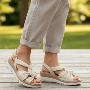 Sandalia nudo Calzados Reno mod. T SOLE de Piel en beig