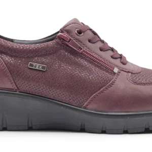 Zapato cordón cómodo negro Calzados Reno mod. 799-2SM de Piel Napa Elást en burdeos