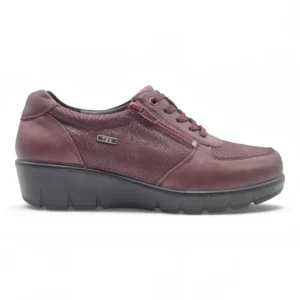 Zapato cordón cómodo negro Calzados Reno mod. 799-2SM de Piel Napa Elást en burdeos
