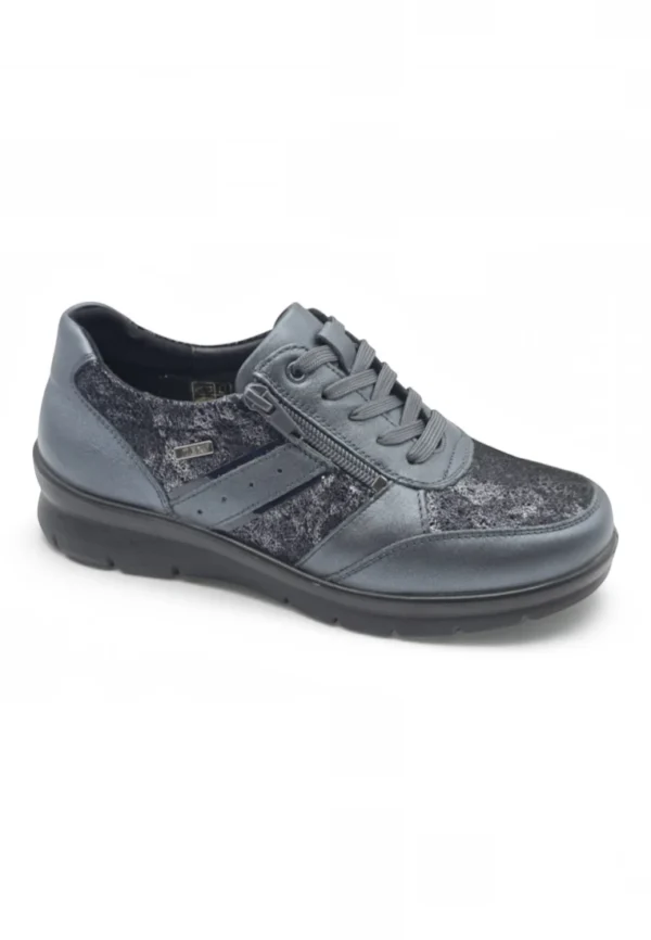 Zapato cordones tex Calzados Reno mod. P-8262L de Piel Napa Elást en azul metalizado - Imagen 2