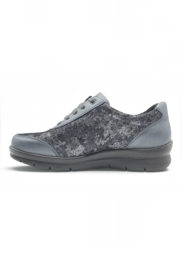 Zapato cordones tex Calzados Reno mod. P-8262L de Piel Napa Elást en azul metalizado - Imagen 3