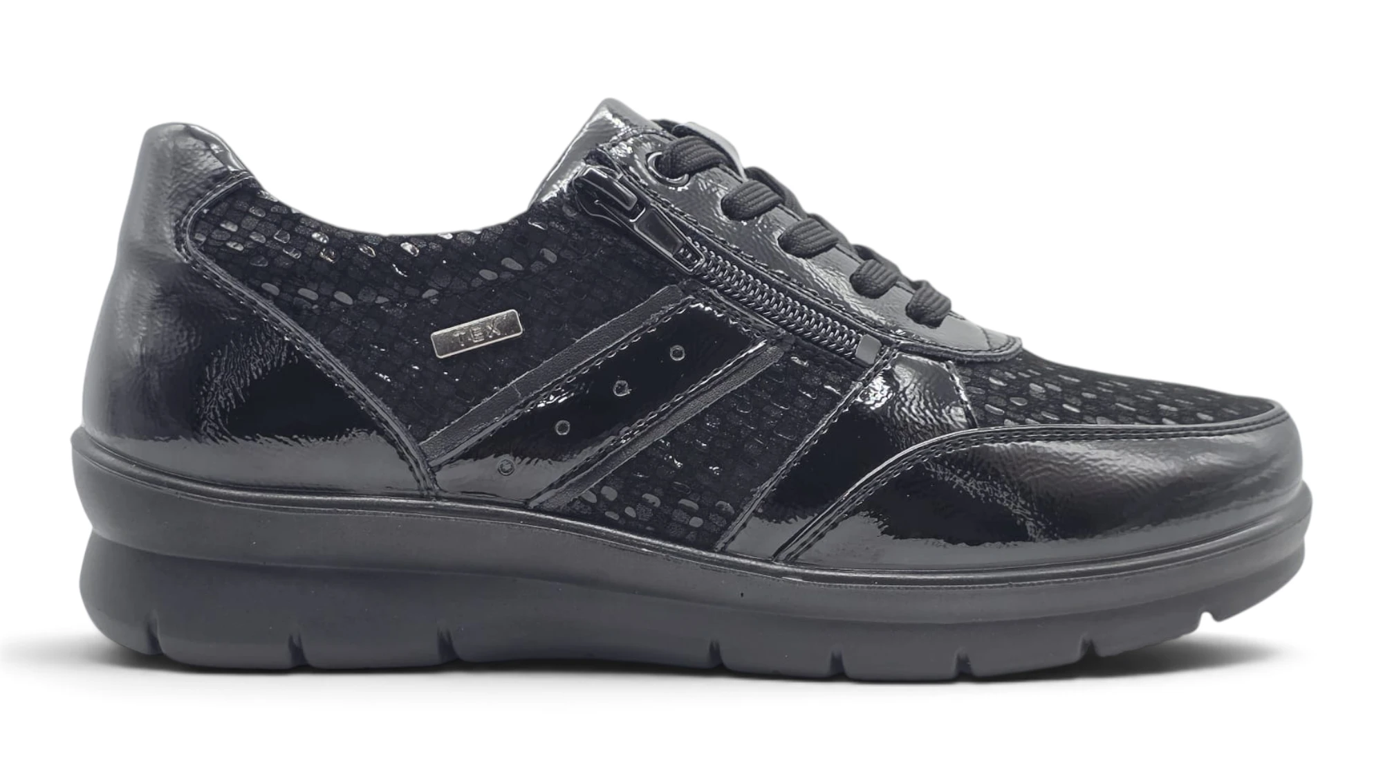 Zapato cordones tex Calzados Reno mod. P-8262S de Piel Napa Elást en negro