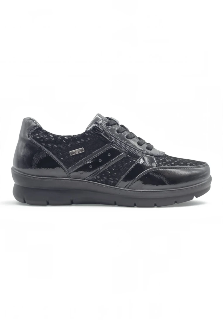 Zapato cordones tex Calzados Reno mod. P-8262S de Piel Napa Elást en negro