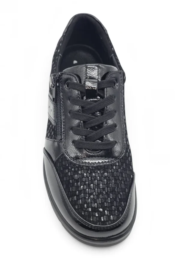 Zapato cordones tex Calzados Reno mod. P-8262S de Piel Napa Elást en negro - Imagen 4