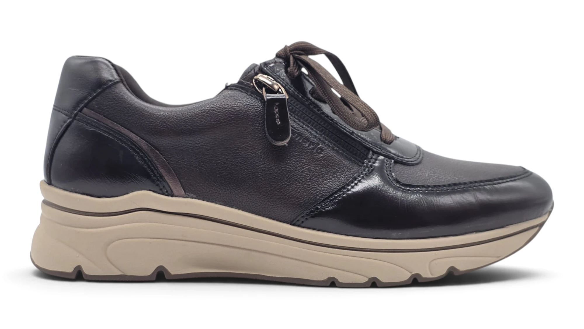 Sneaker cuña Calzados Reno mod. 23711 de Piel en marron