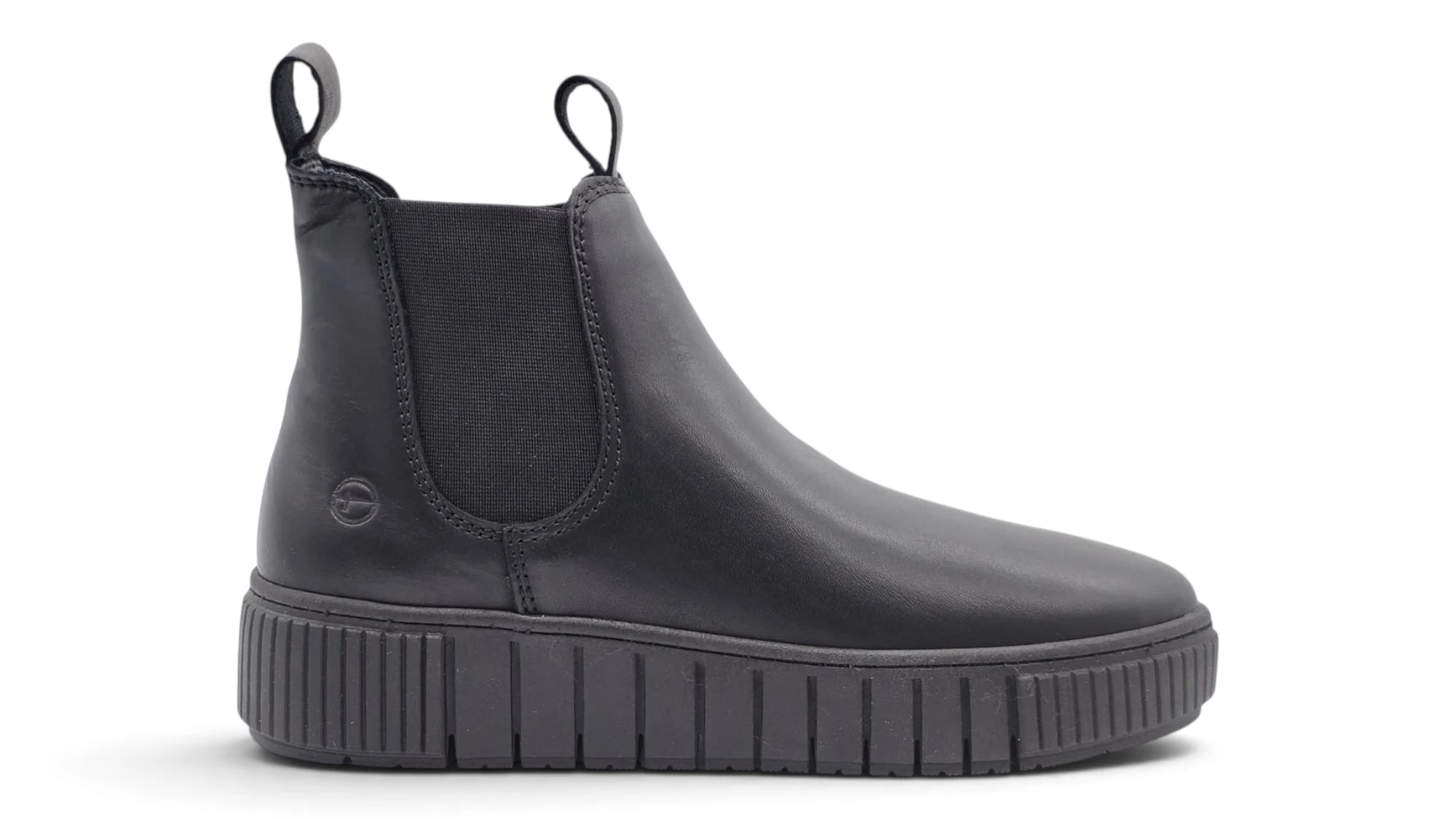 Botin chelsea plataforma Calzados Reno mod. 25403 de Piel en negro
