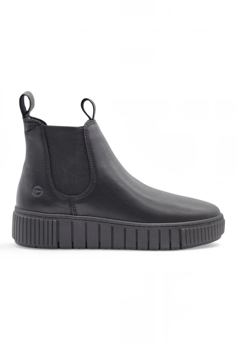 Botin chelsea plataforma Calzados Reno mod. 25403 de Piel en negro