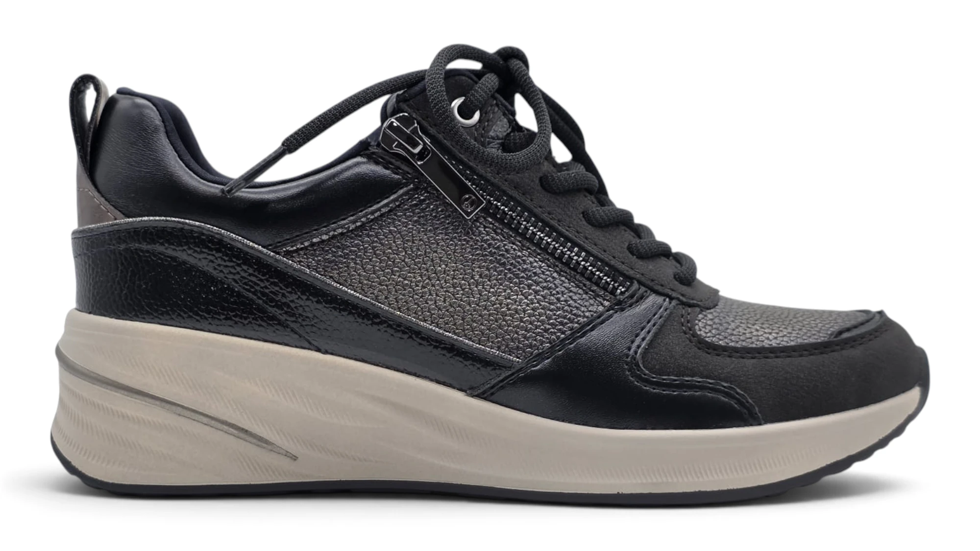 Zapato cuña Calzados Reno mod. 23754 de Vegano en azul marino