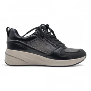 Zapato cuña Calzados Reno mod. 23754 de Vegano en azul marino