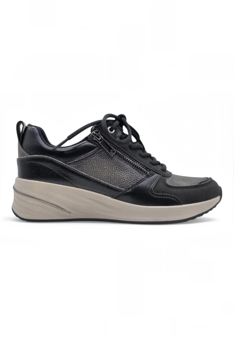 Zapato cuña Calzados Reno mod. 23754 de Vegano en azul marino