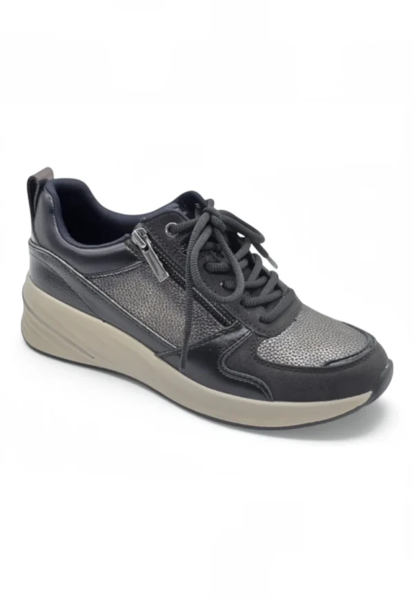 Zapato cuña Calzados Reno mod. 23754 de Vegano en azul marino - Imagen 2