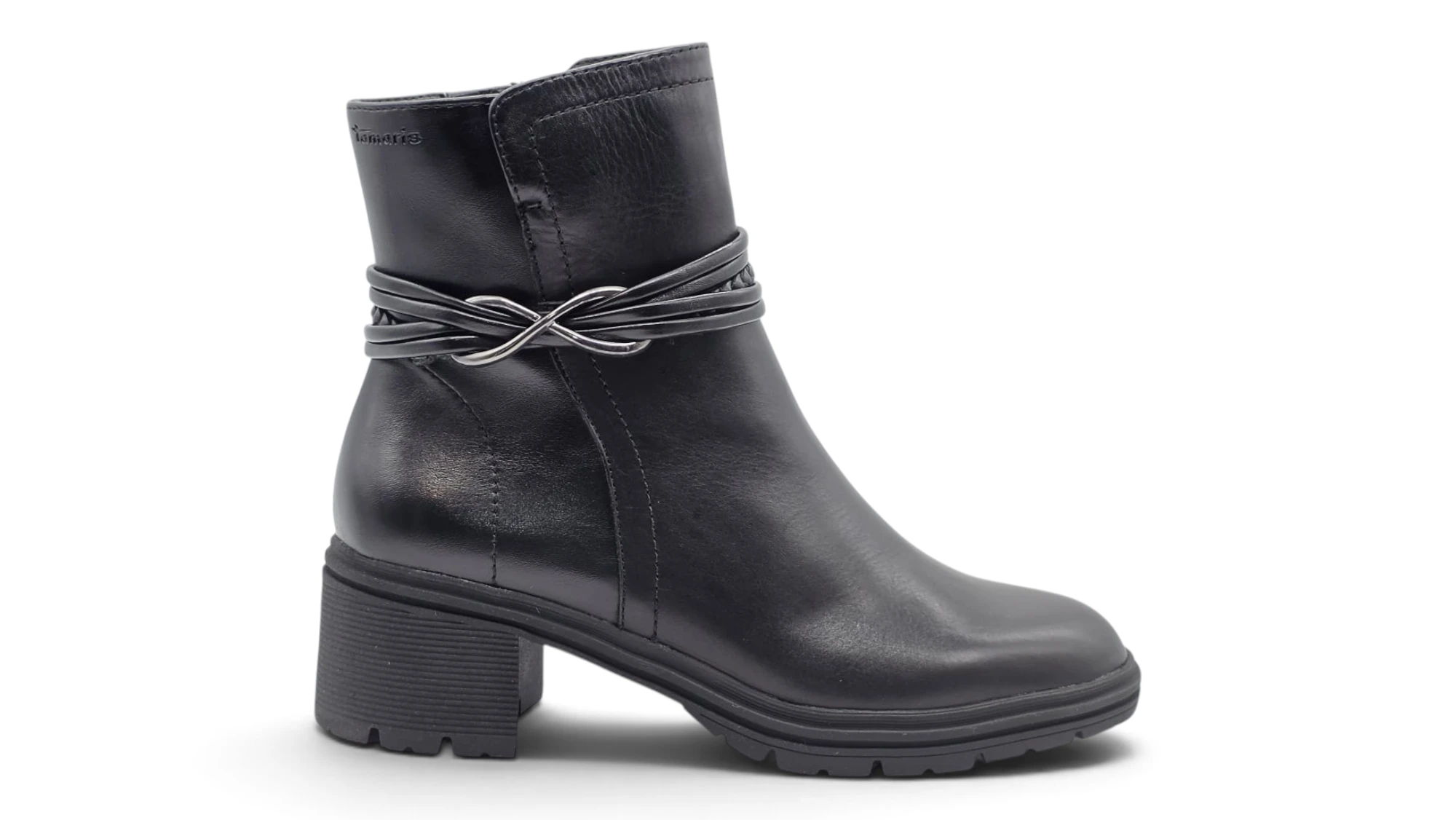 Botin tacon cuadrado Calzados Reno mod. 25492 de Piel en negro