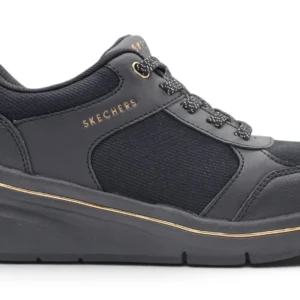 Deportivo cuña Skechers mod. 190366 de Polipiel en negro