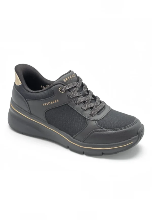 Deportivo cuña Skechers mod. 190366 de Polipiel en negro - Imagen 2