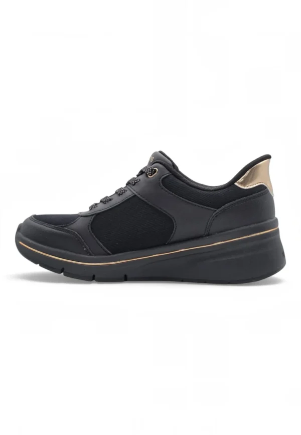 Deportivo cuña Skechers mod. 190366 de Polipiel en negro - Imagen 3