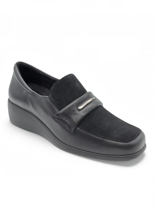 Mocasin extra confort Calzados Reno mod. 1395 de Piel en negro - Imagen 2