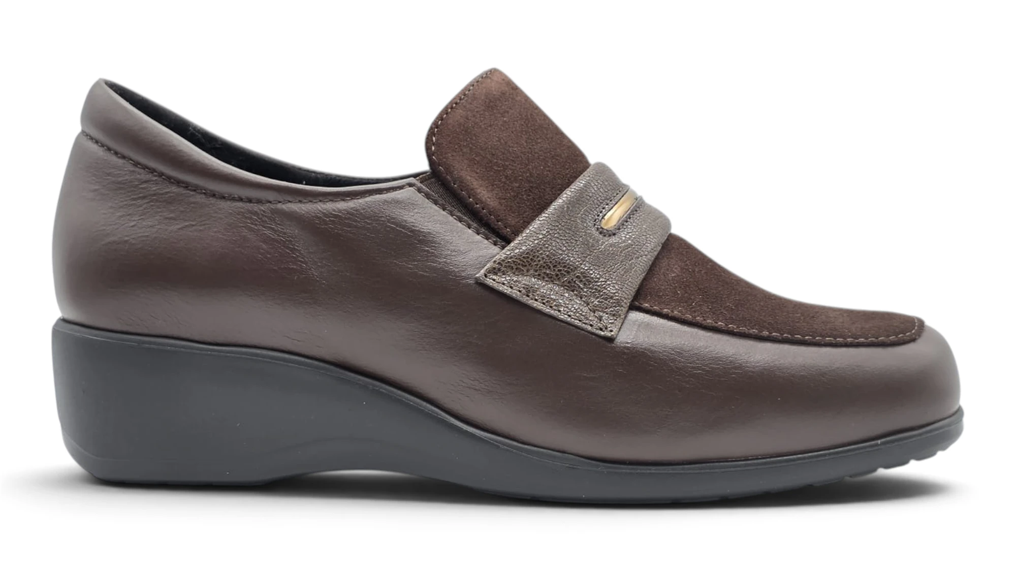 Mocasin extra confort Calzados Reno mod. 1395 de Piel en marron