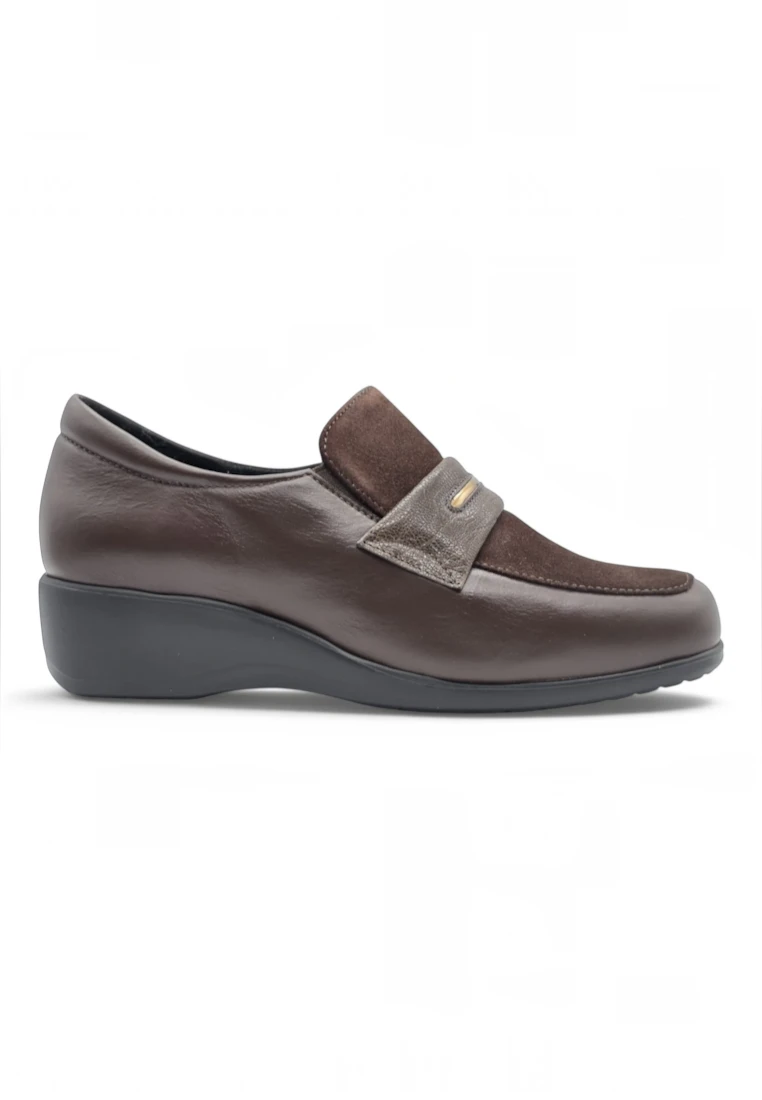 Mocasin extra confort Calzados Reno mod. 1395 de Piel en marron