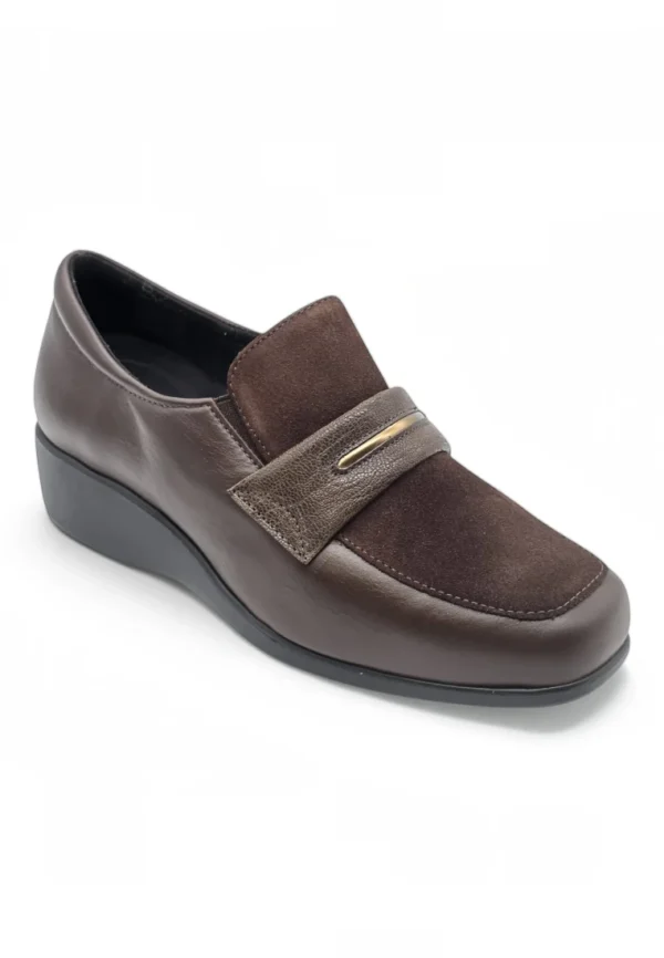 Mocasin extra confort Calzados Reno mod. 1395 de Piel en marron - Imagen 2