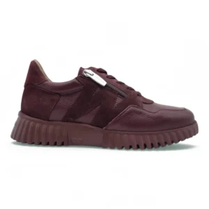 Sneaker color block Wonders mod. A4424 de Piel en burdeos