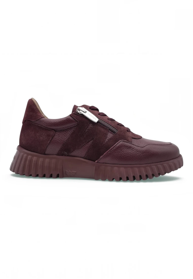 Sneaker color block Wonders mod. A4424 de Piel en burdeos