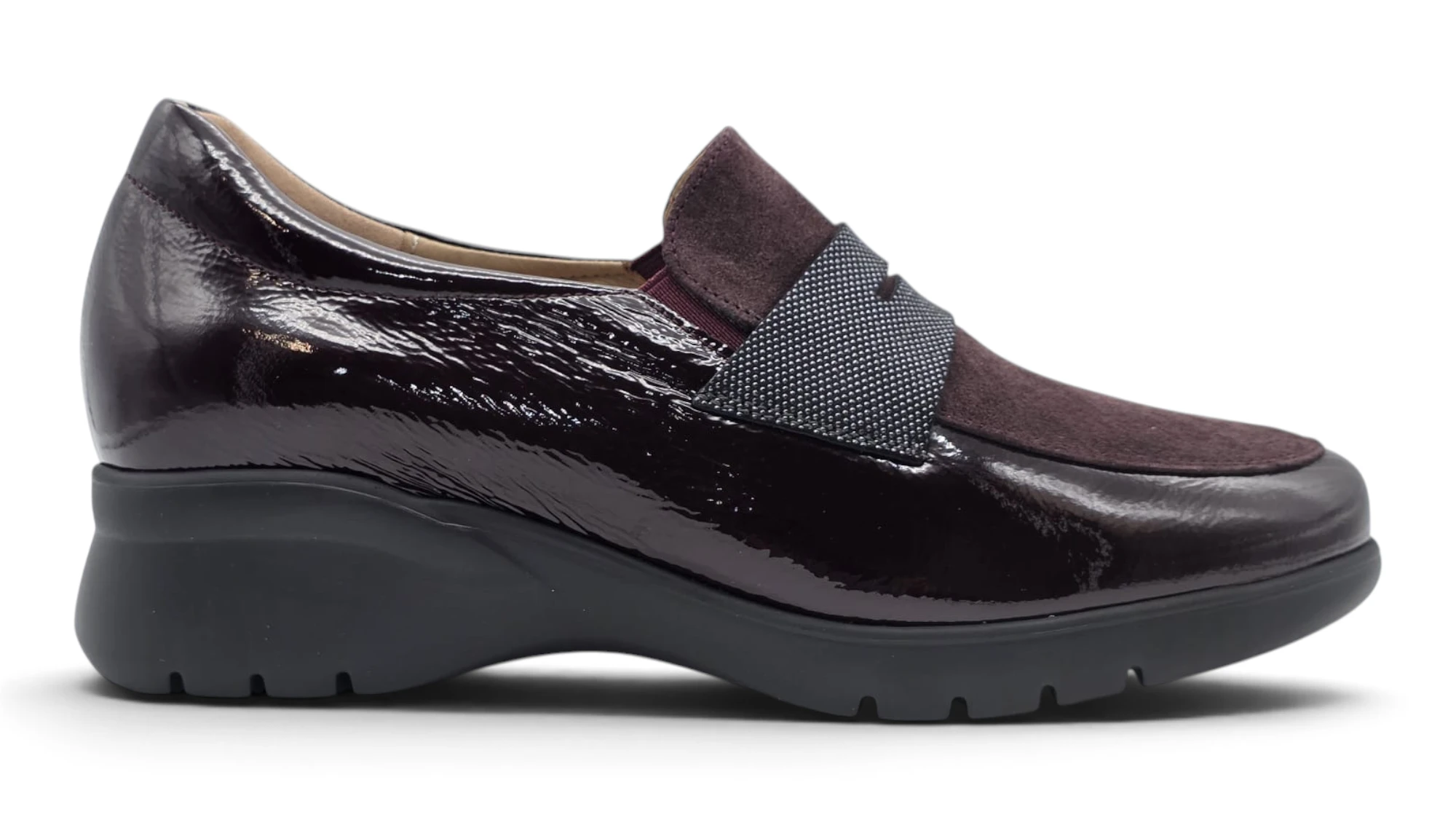 Mocasin confort Calzados Reno mod. 265854 de Charol en burdeos