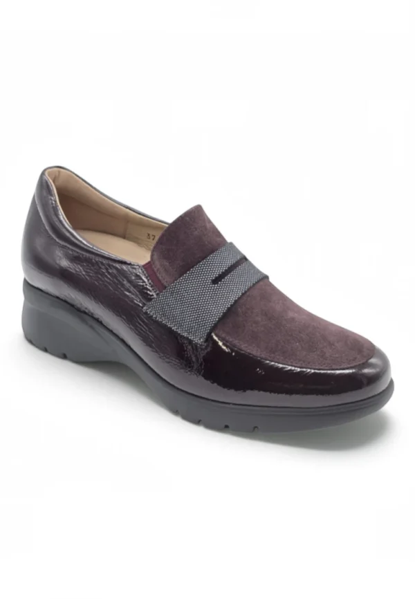 Mocasin confort Calzados Reno mod. 265854 de Charol en burdeos - Imagen 2